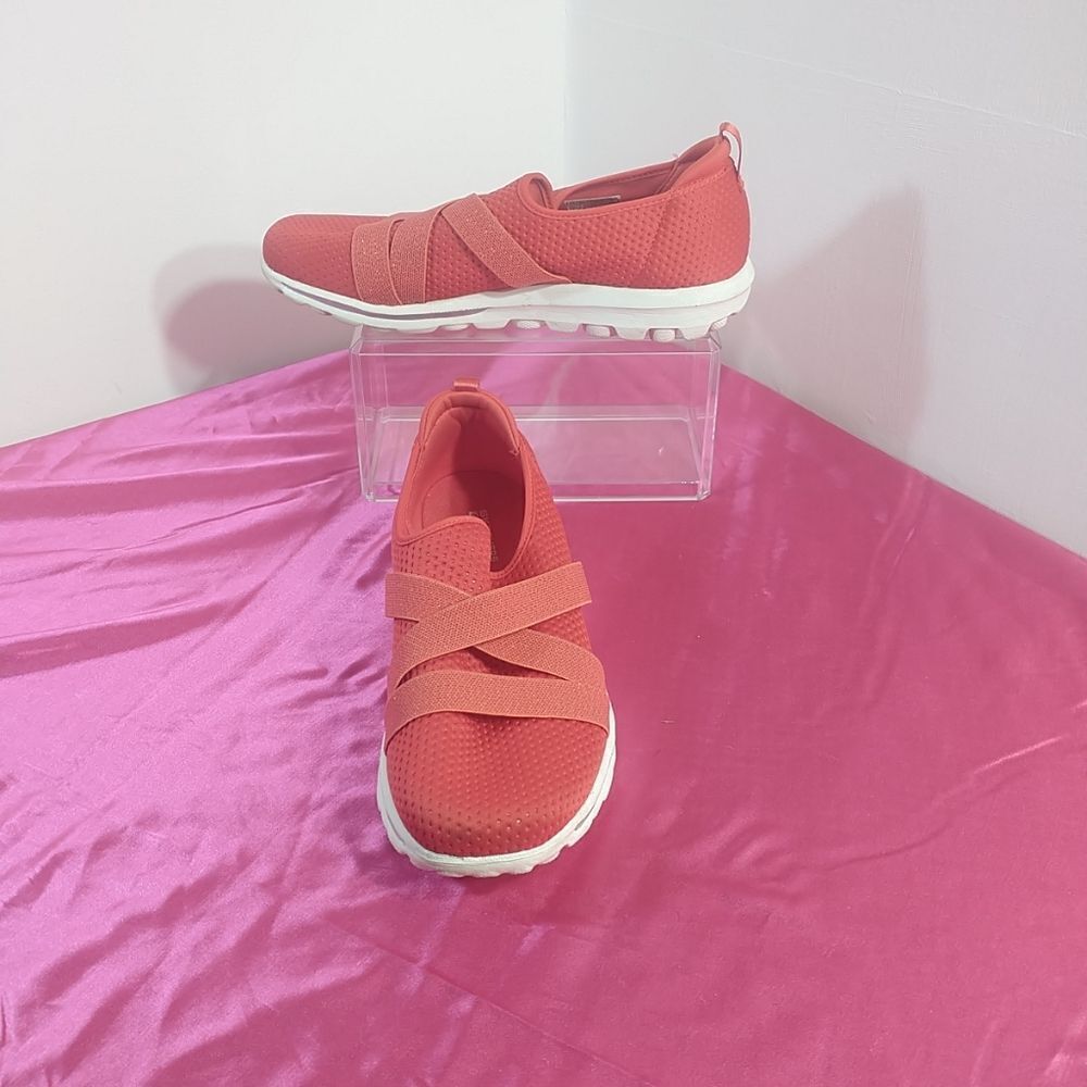 Skechers Red and White Sneakers with Comfortable Slip-On Design Women's SZ 9.5